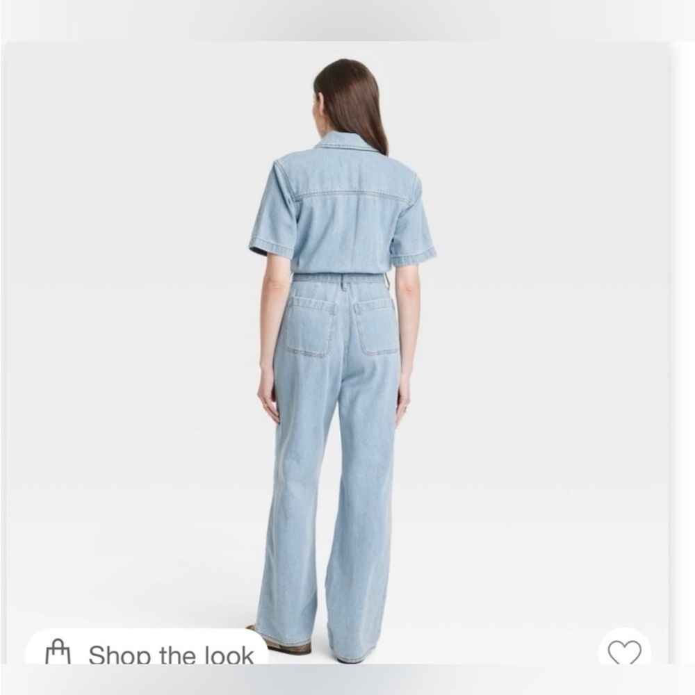 Universal Thread Denim Jumpsuit Button-Up Top - Picture 2 of 6